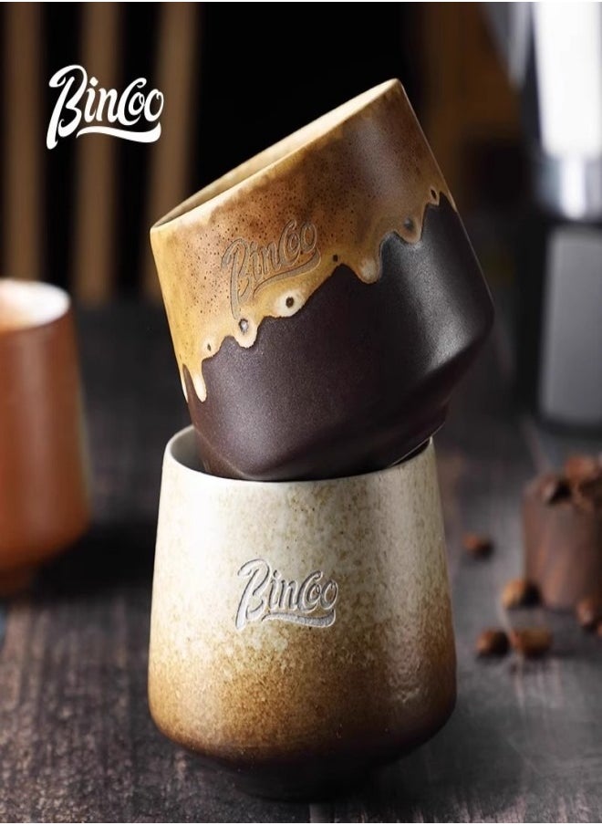 Bincoo Bincoo 200ml Vintage Ceramic Coffee Cup – Unique Glaze Design with Matte Finish  - Image 2