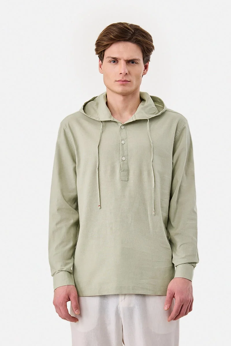 سنيتش قميص كتان بغطاء رأس