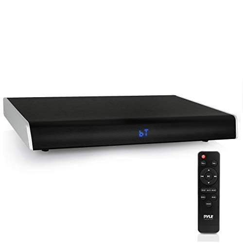 Pyle Surround Sound TV Sound Bar - Bluetooth Compatible Wireless Soundbar for TV w/Built-in Subwoofer Speaker - Television Sound Bar System w/LCD/Digital Optical Audio/RCA/AUX/USB - PSBV820BT, Black - Image 1