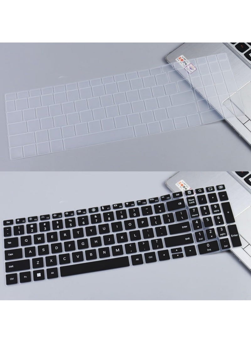 2 Pieces Keyboard Protector Compatible with Huawei Matebook D16 2024 16-inch Model MCLF-X MCLG-16 MCLEF-X Silicone TPU Laptop Keyboard Sleeve Skin
