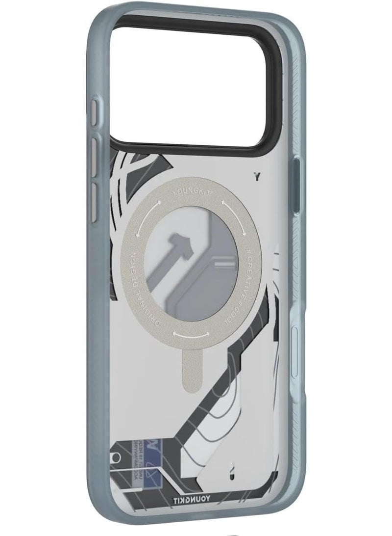 جراب هاتف YOUNGKIT Tech Series لجهاز آيفون 17 برو ماكس 6.9 بوصة، تصميم سايبربانك - Image 3
