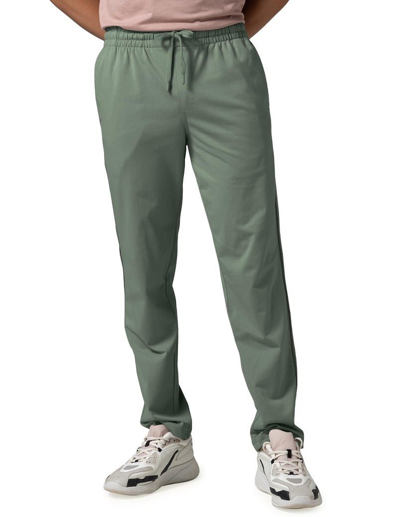 DAMENSCH Mens Statement Soft Prima Jersey Vortex Spun, Cotton Blend Pants, Hidden Side Zipper Pocket, Pilling Proof Track Pants - Prime Green - L - Image 1