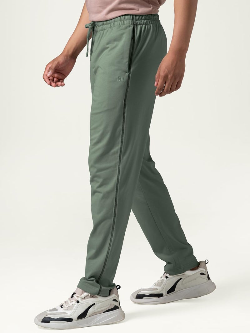 DAMENSCH Mens Statement Soft Prima Jersey Vortex Spun, Cotton Blend Pants, Hidden Side Zipper Pocket, Pilling Proof Track Pants - Prime Green - L - Image 5