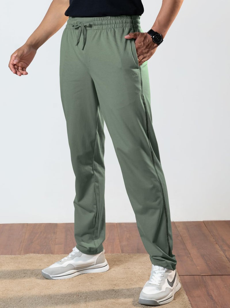 DAMENSCH Mens Statement Soft Prima Jersey Vortex Spun, Cotton Blend Pants, Hidden Side Zipper Pocket, Pilling Proof Track Pants - Prime Green - L - Image 3