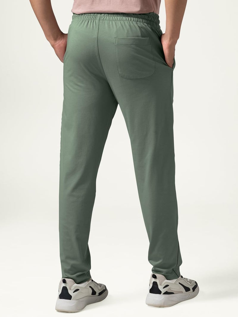 DAMENSCH Mens Statement Soft Prima Jersey Vortex Spun, Cotton Blend Pants, Hidden Side Zipper Pocket, Pilling Proof Track Pants - Prime Green - L - Image 4
