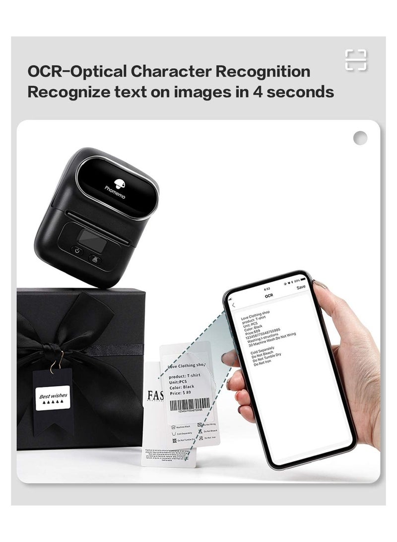 Phomemo-M110S Mini Portable Thermal Bluetooth Label Maker Machine For Business Barcode Labeling Crafters Retailers Or Organizers Compatible With Android - Image 2
