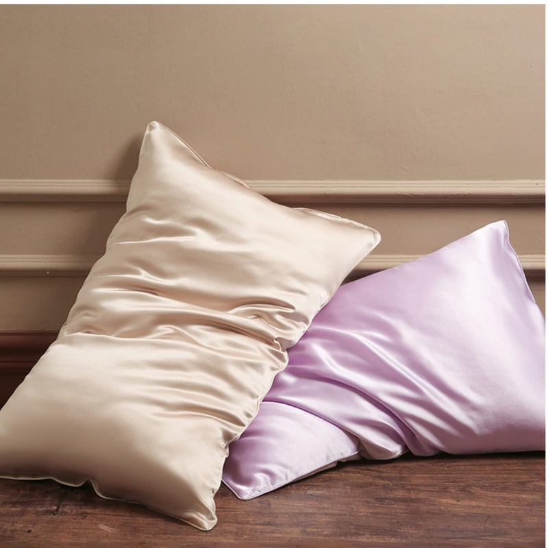 ROSEWARD Beige Silk Pillowcase for Curly Hair and Skin Made in USA  22 Momme Organic Silk Pillow Cases Standard Size with Zipper  6A Grade Real Silk Pillowcase for Face Wrinkles  Anti Acne (Standard  Beige) - Image 4