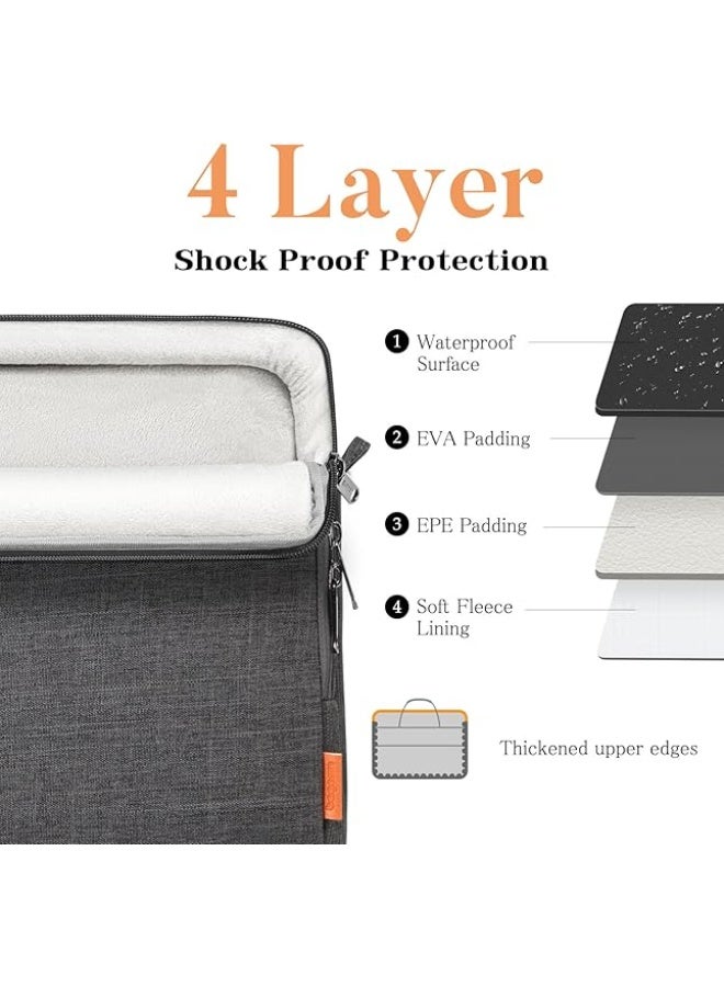 13-14 inch Laptop Computer PC Shoulder Bag Carrying Case, Water-Repellent Fabric Briefcase - Image 3