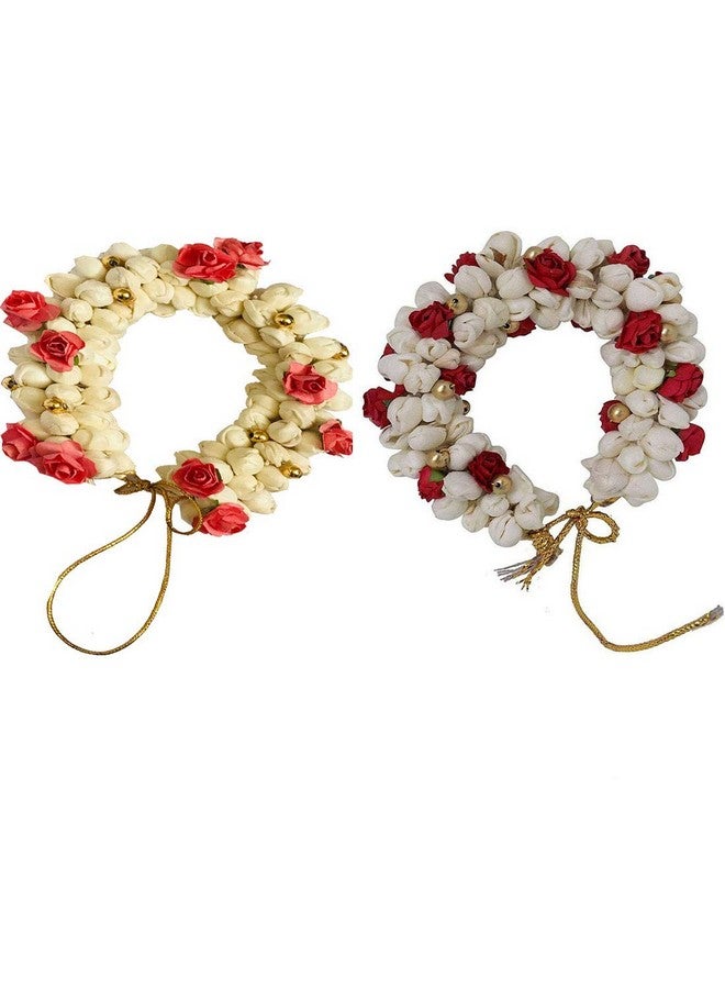 Arooman™ Hair Bun Mogra Flower Gajra Artificial Flower Gajra combo for Women (Pack_02 Color-multi)