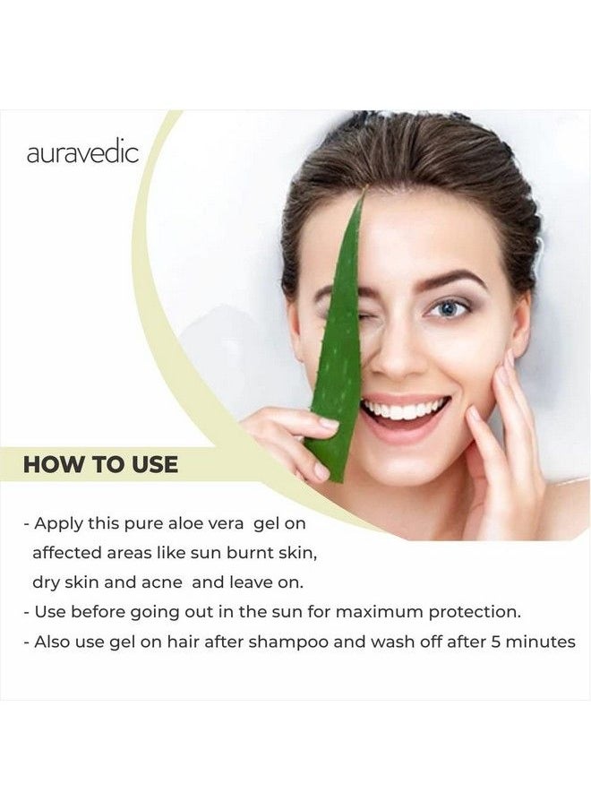 Auravedic - Aloe Vera Gel For Face Pure Aloe Vera Gel 200Gm Aloevera Gel Gel For Glowing Skin Aloe Vera Gel For Hair Anti Acne Gel With Green Tea Under Eye Gel Paraben Free De Tan For Men Women - Image 1