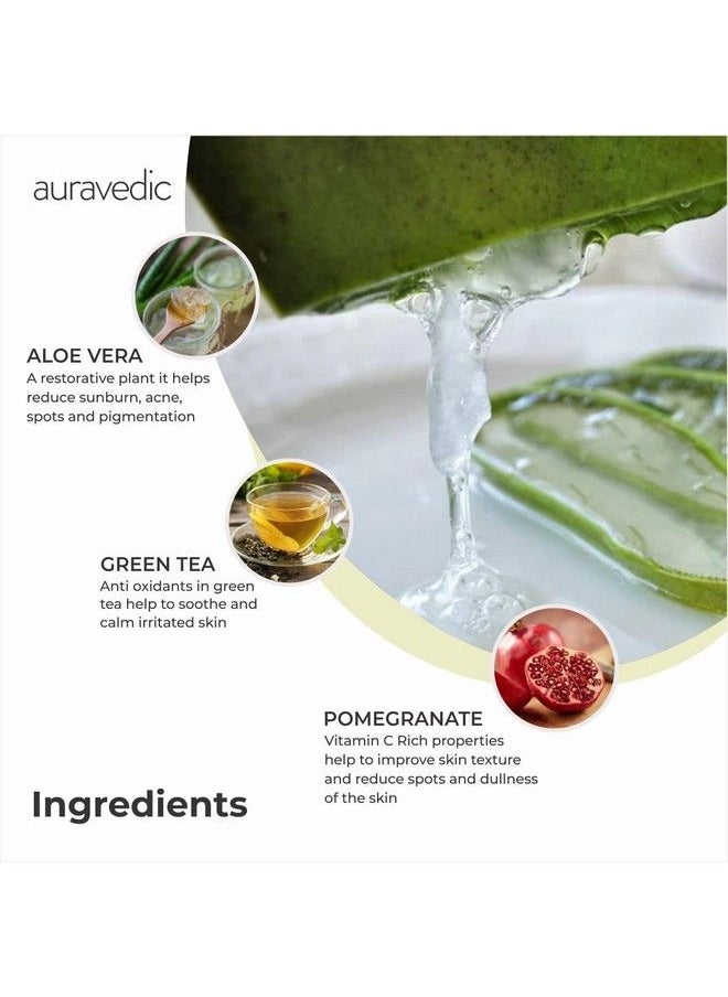 Auravedic - Aloe Vera Gel For Face Pure Aloe Vera Gel 200Gm Aloevera Gel Gel For Glowing Skin Aloe Vera Gel For Hair Anti Acne Gel With Green Tea Under Eye Gel Paraben Free De Tan For Men Women - Image 1