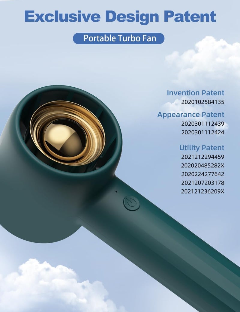 مروحة يدوية محمولة مع العلاج بالروائح HA1، مروحة توربو صغيرة شخصية قابلة لإعادة الشحن عبر USB مع 3 سرعات قابلة للتعديل وقاعدة مكتبية، مروحة يدوية جيبية للنساء، للسفر، المكياج، الخارج، الداخل. - Image 5