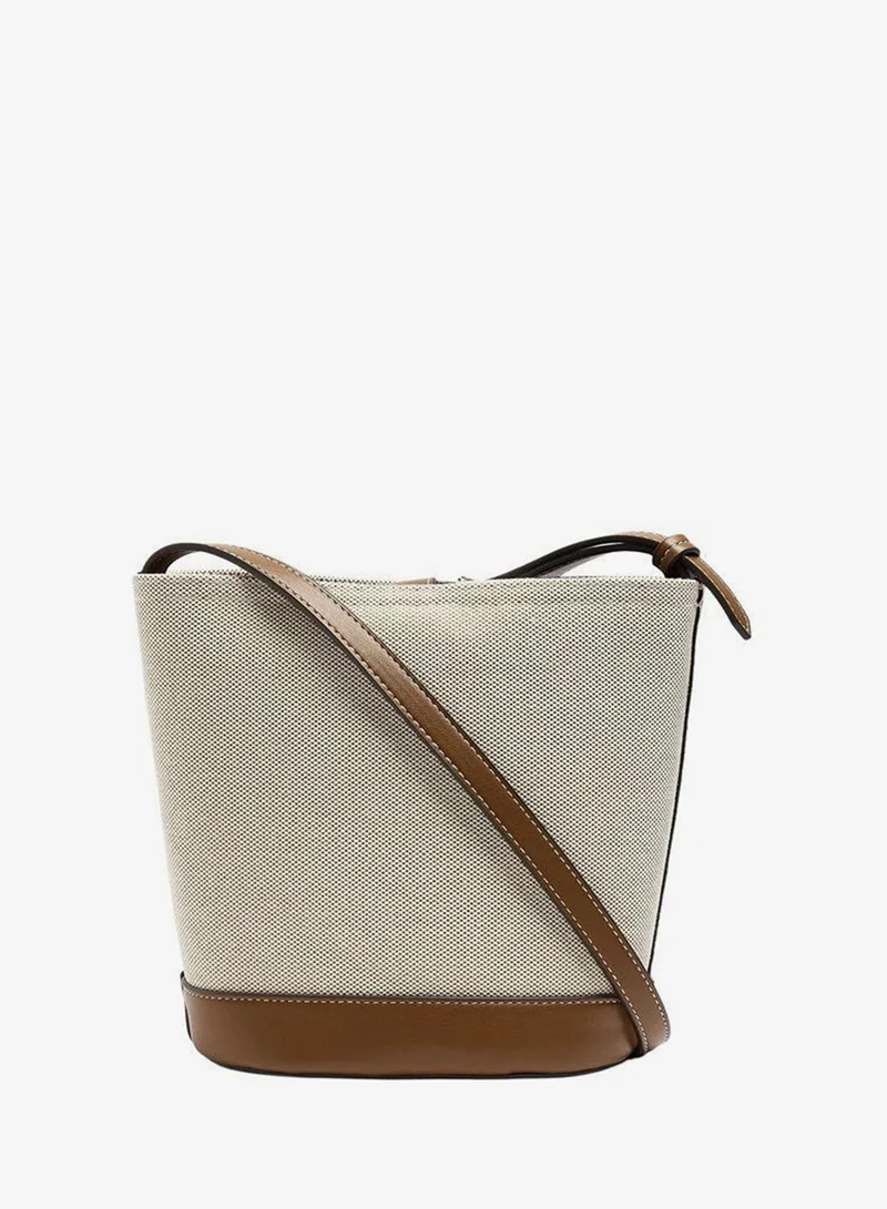 Canvas Bucket Bag With Removable Pouch