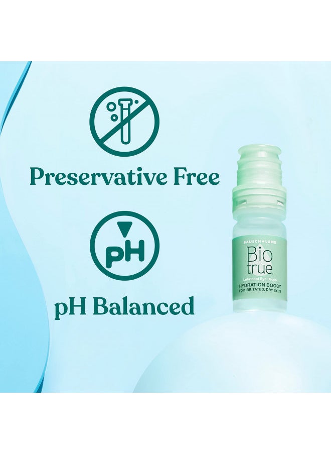 Biotrue Hydration Boost Eye Drops, Preservative Free, Soft Contact Lens Friendly for Irritated and Dry Eyes from Bausch + Lomb, Naturally Inspired, 0.33 FL OZ (10 mL)