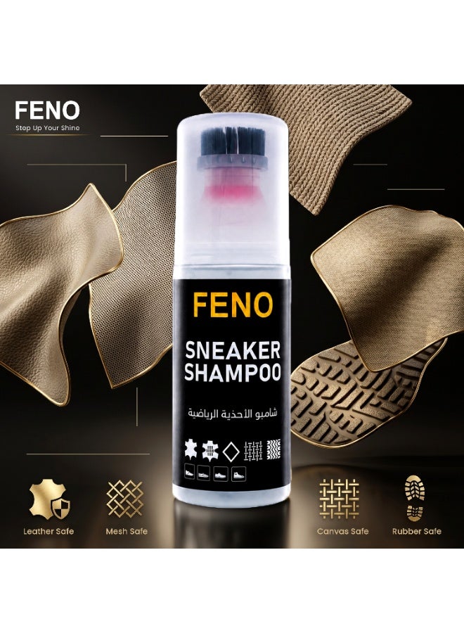 FENO Sneaker Shampoo 100ml, Shoe Cleaner with Built-In Brush, Deep Cleaning Solution for Sneakers & Shoes, Removes Dirt & Stains, Easy Use Sneaker Cleaning Kit - Image 5