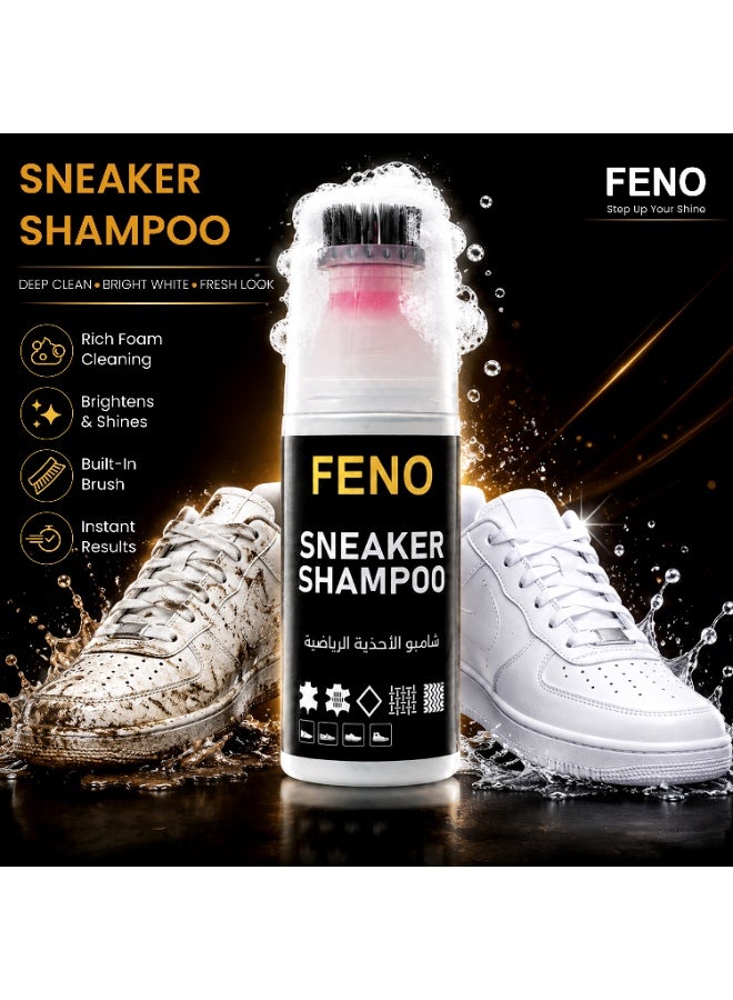 FENO Sneaker Shampoo 100ml, Shoe Cleaner with Built-In Brush, Deep Cleaning Solution for Sneakers & Shoes, Removes Dirt & Stains, Easy Use Sneaker Cleaning Kit - Image 3