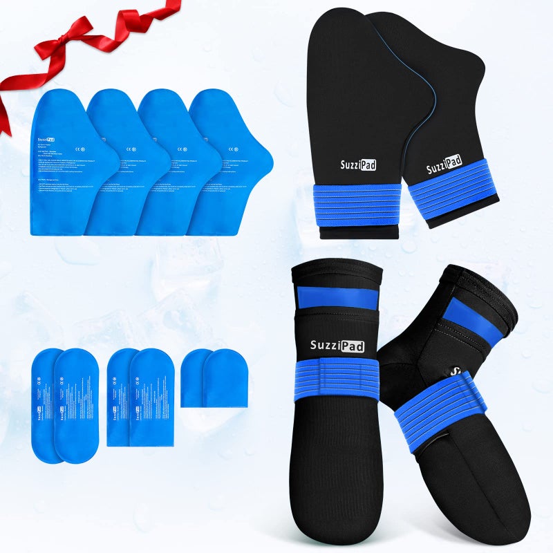 SuzziPad Foot Ice Pack Cooling Socks and Cold Gloves for Chemotherapy Chemo Comfort Items Ideal for Soothing Hand and Feet Discomfort L
