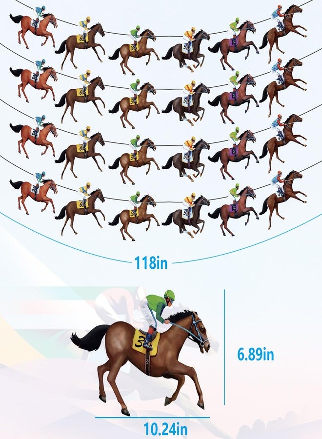 CUUSNNY 4 Pcs Derby Party Banner, Horse Racing Theme Decorations, Multicolor, Rectangular, Cardboard, Pre-Strung, Reusable - Image 2