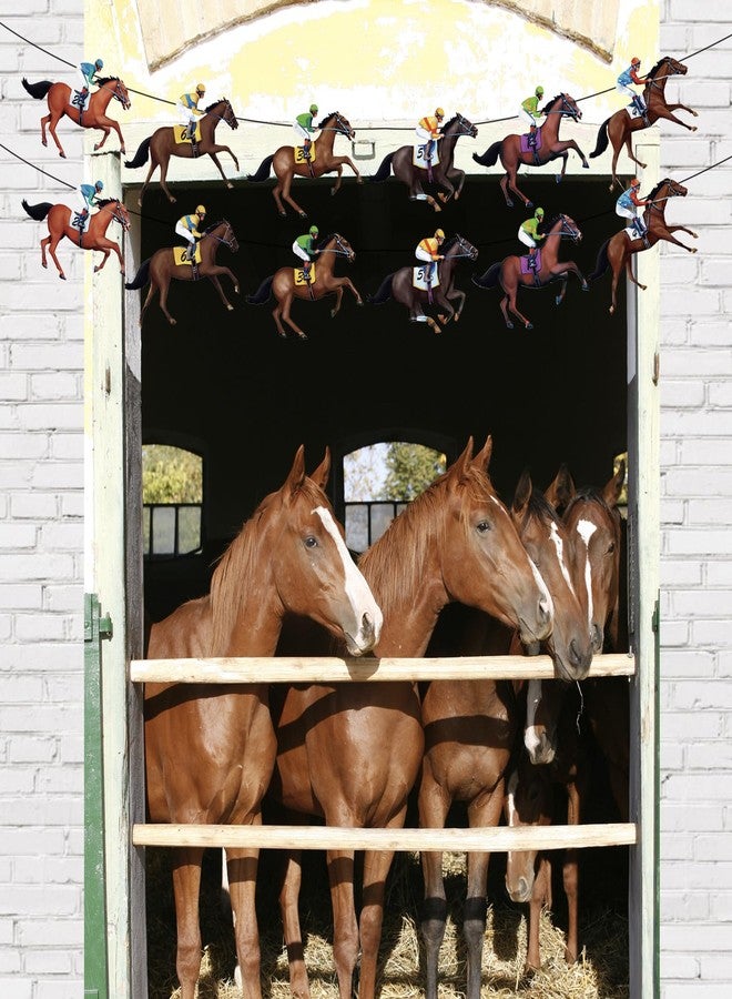 CUUSNNY 4 Pcs Derby Party Banner, Horse Racing Theme Decorations, Multicolor, Rectangular, Cardboard, Pre-Strung, Reusable - Image 3