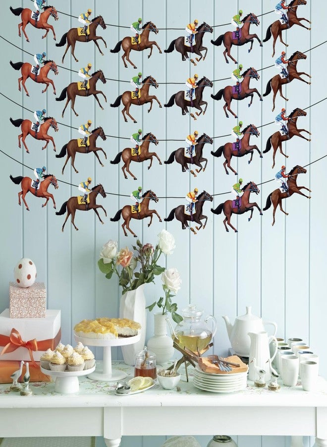 CUUSNNY 4 Pcs Derby Party Banner, Horse Racing Theme Decorations, Multicolor, Rectangular, Cardboard, Pre-Strung, Reusable - Image 5