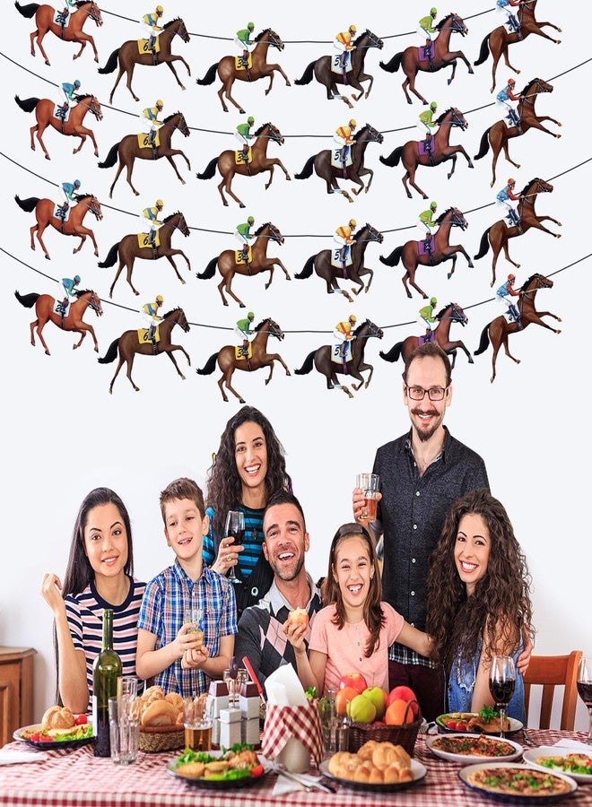 CUUSNNY 4 Pcs Derby Party Banner, Horse Racing Theme Decorations, Multicolor, Rectangular, Cardboard, Pre-Strung, Reusable - Image 4