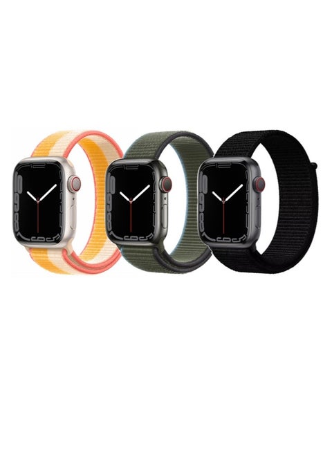 3 قطع لتبديل سوار الساعة لساعة Apple Watch بأحجام 41/40/38 ملم من السلسلة 8/7/6/5/4/SE.