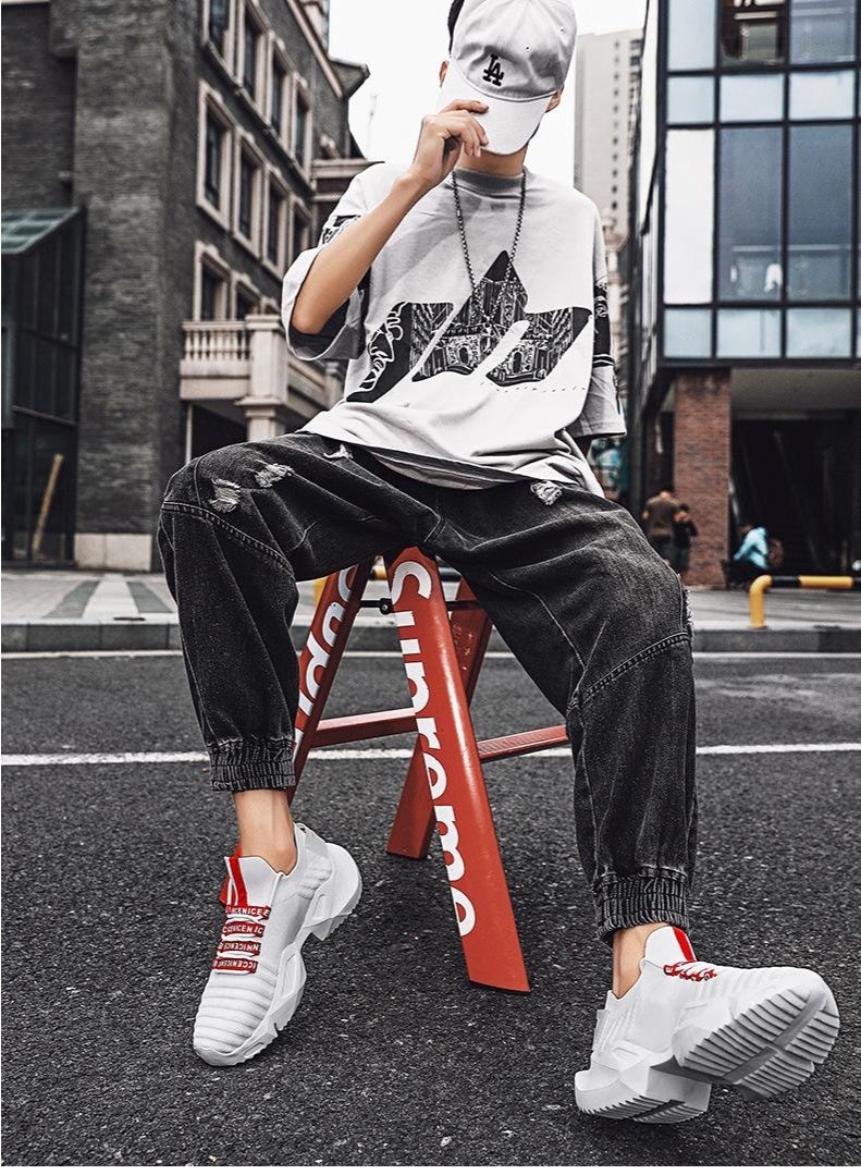 NIBEMINENT أحذية رياضية للرجال أحذية رياضية سميكة القاعدة تنفسية عالية الجودة مضادة للانزلاق - Image 4