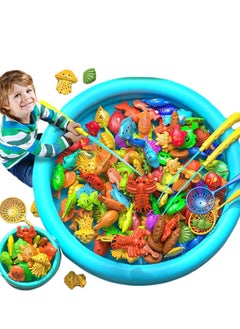 Magnetic Fishing Toy Set for Kids - 46 Pcs  Learning Game, Fine Motor Skill Activity for Toddlers & Preschoolers, Fun Birthday Gift for Boys & Girls Ages 3+