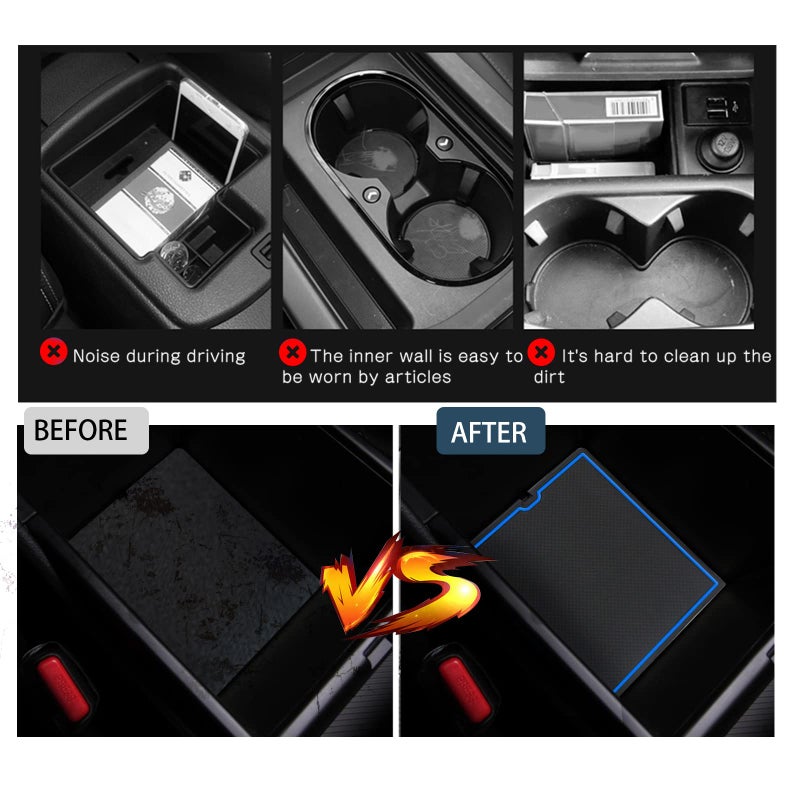 RUIYA 2026 Sportage Door Slot Mats for 2026 Kia Sportage Accessories 14PCS/Sets Cup Holder Inserts Center Console Liner Mat Compatible with 2023 2024 2025 2026 Kia Sportage Hybrid/LX/EX/SX/X-Pro - Image 3