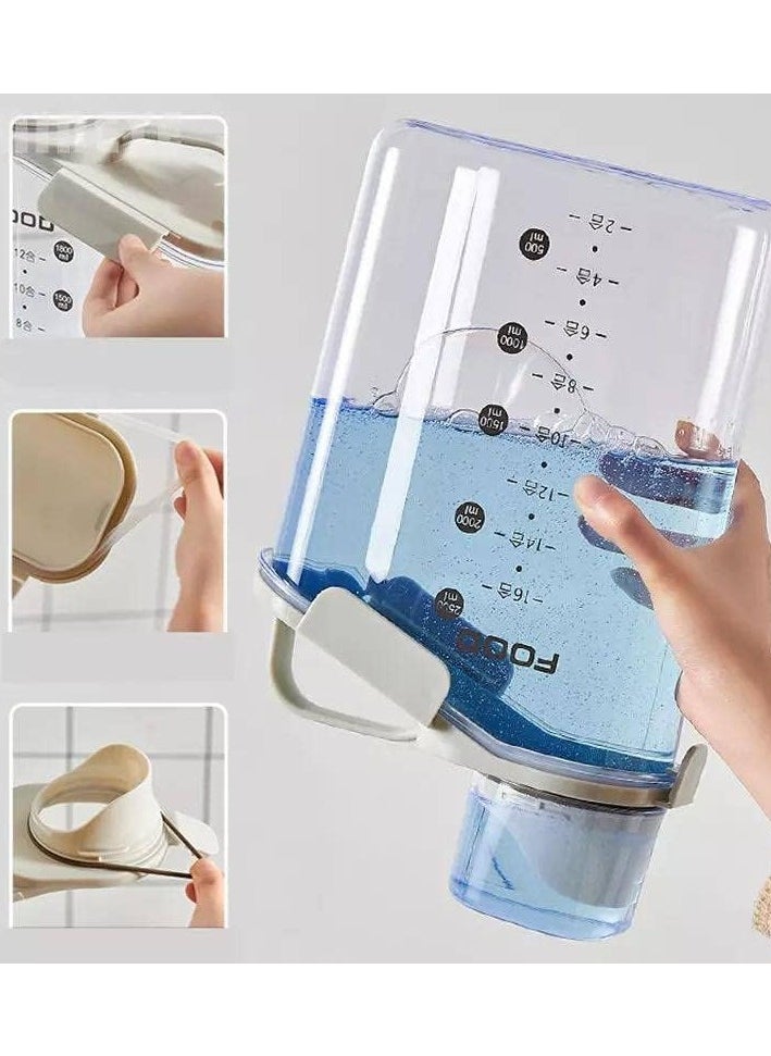 Generic - Pure Acrylic Beans Canister Set - Airtight with Practical Scale - Blue - 2500 ml Ha - Image 1