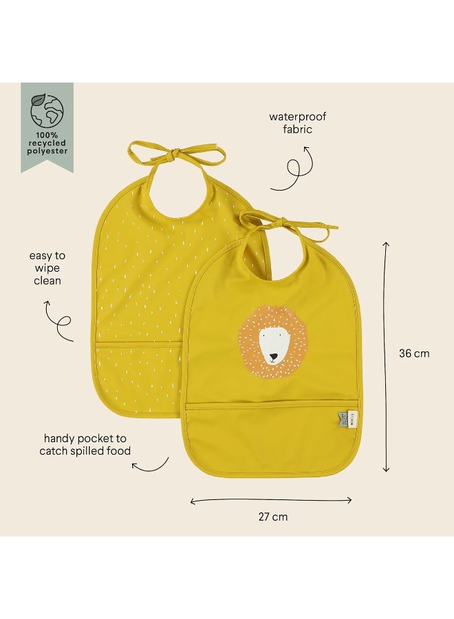 Trixie Bib 2-pack - Mr. Lion - Waterproof Baby Bibs - OEKO-TEX Certified - Yellow - Image 2