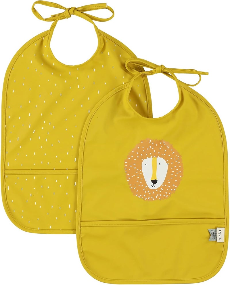 Trixie Bib 2-pack - Mr. Lion - Waterproof Baby Bibs - OEKO-TEX Certified - Yellow - Image 1