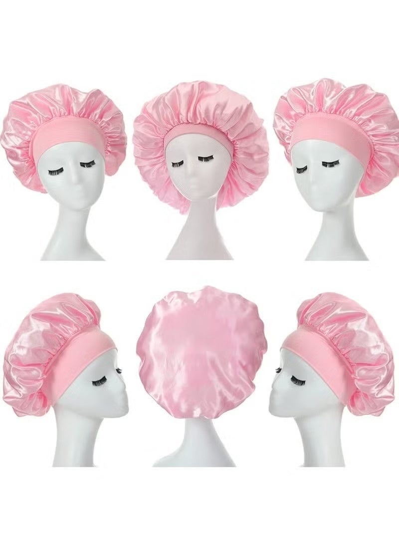 3Pcs Oversize Silk Satin Hair Bonnet for Sleeping, Sleep Bonnet with Elastic Soft Band, Sleep Bonnet Sleep Cap for Hair Curly Hair Sleeping Natural Hair - Image 4