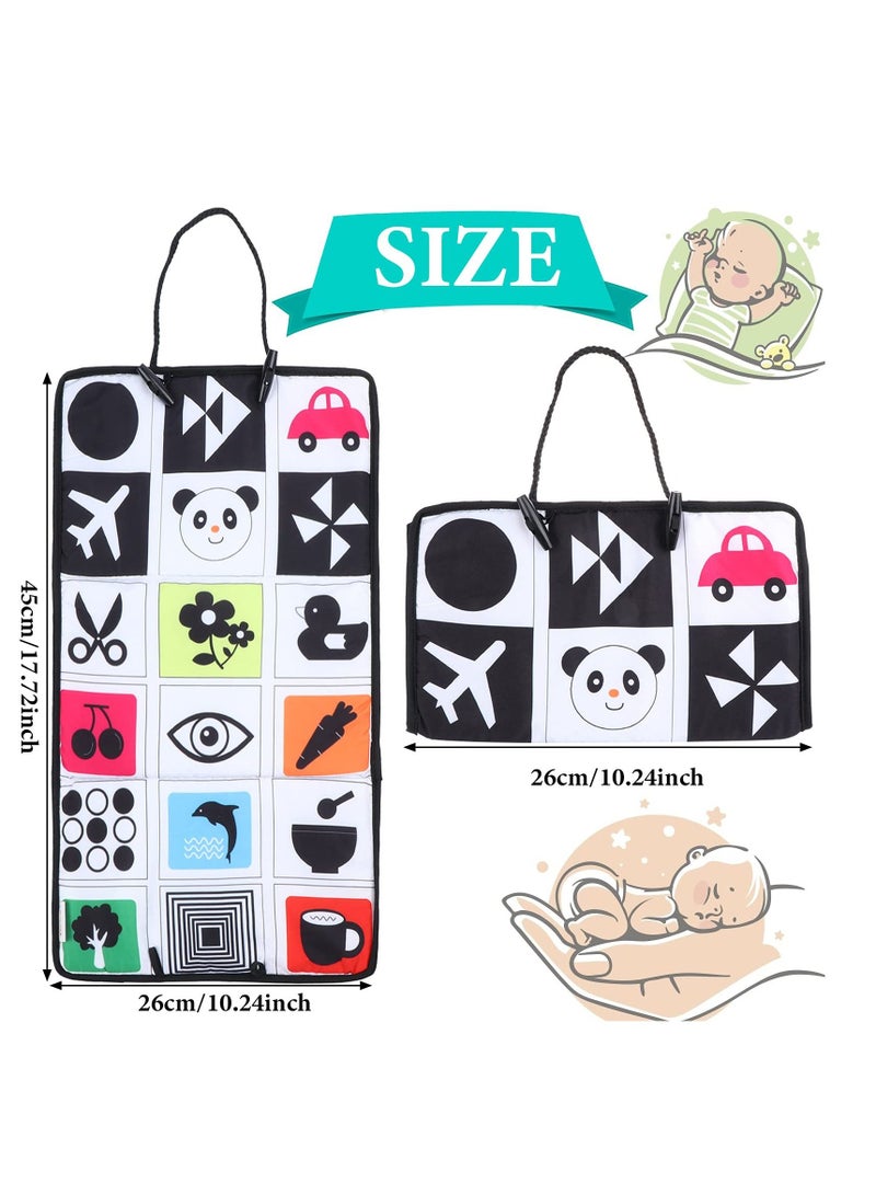 KASTWAVE مرآة وقت البطن ألعاب لتطوير الرضع نشاطات أطفال قابلة للطي حسيه مونتيسوري بالأبيض والأسود عالية التباين مقعد السيارة عربة هدايا للتوحد - Image 4