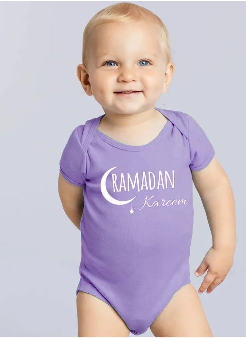 Brain Giggles - BrainGiggles Ramadan Kareem Romper Printed Cotton Round Neck for Baby's - Image 1