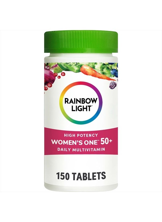 Rainbow Light - Multivitamin for Women 50+, Vitamin C, D & Zinc, Probiotics, Women's One 50+ Multivitamin Provides High Potency Immune Support, Non-GMO, Vegetarian, 150 Tablets - Image 1