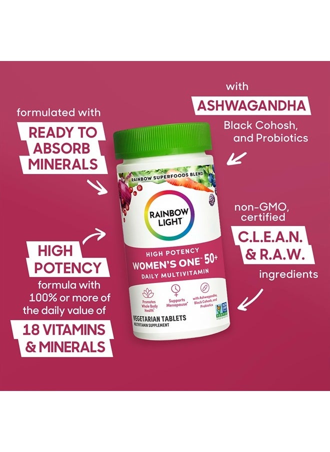 Rainbow Light - Multivitamin for Women 50+, Vitamin C, D & Zinc, Probiotics, Women's One 50+ Multivitamin Provides High Potency Immune Support, Non-GMO, Vegetarian, 150 Tablets - Image 1