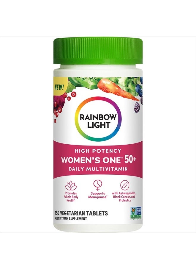 Rainbow Light - Multivitamin for Women 50+, Vitamin C, D & Zinc, Probiotics, Women's One 50+ Multivitamin Provides High Potency Immune Support, Non-GMO, Vegetarian, 150 Tablets - Image 1