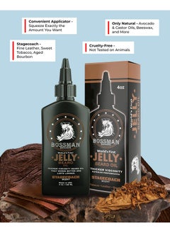 Beard Oil Jelly (4Oz) - Beard Growth Softener, Moisturizer Lotion Gel With Natural Ingredients - Beard Growing Product (Stagecoach Scent)