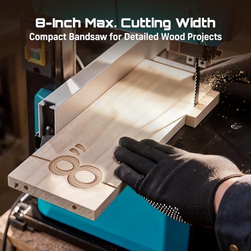 SEESII Benchtop Band Saw for Woodworking: 3A-120V Bandsaw with 8" Cutting Width, Max 3-1/8" Cutting Height, Band Saws with 0-45° Tilting Worktable&Miter Gauge&Double-Sided Fence for Detailed Woodwork - Image 3