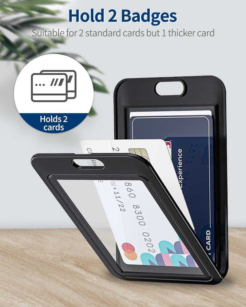 NSSP Plastic ID Card Holder for Office/School Pack of 5 pcs. (Vertical) (Black) - Image 4