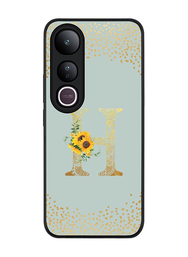 Stylizedd For vivo V50 Lite Case,Slim fit Camera Protection, Shockproof Thin Phone cover  - Custom Floral Monogram - H  (Light Grey ) - Image 1