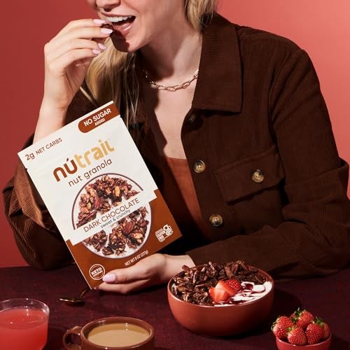 NuTrail Nut Granola Cereal, Dark Chocolate, No Sugar Added, Keto, Low Carb, Gluten Free, Grain Free, Healthy Breakfast 8 oz. 3 Count - Image 5