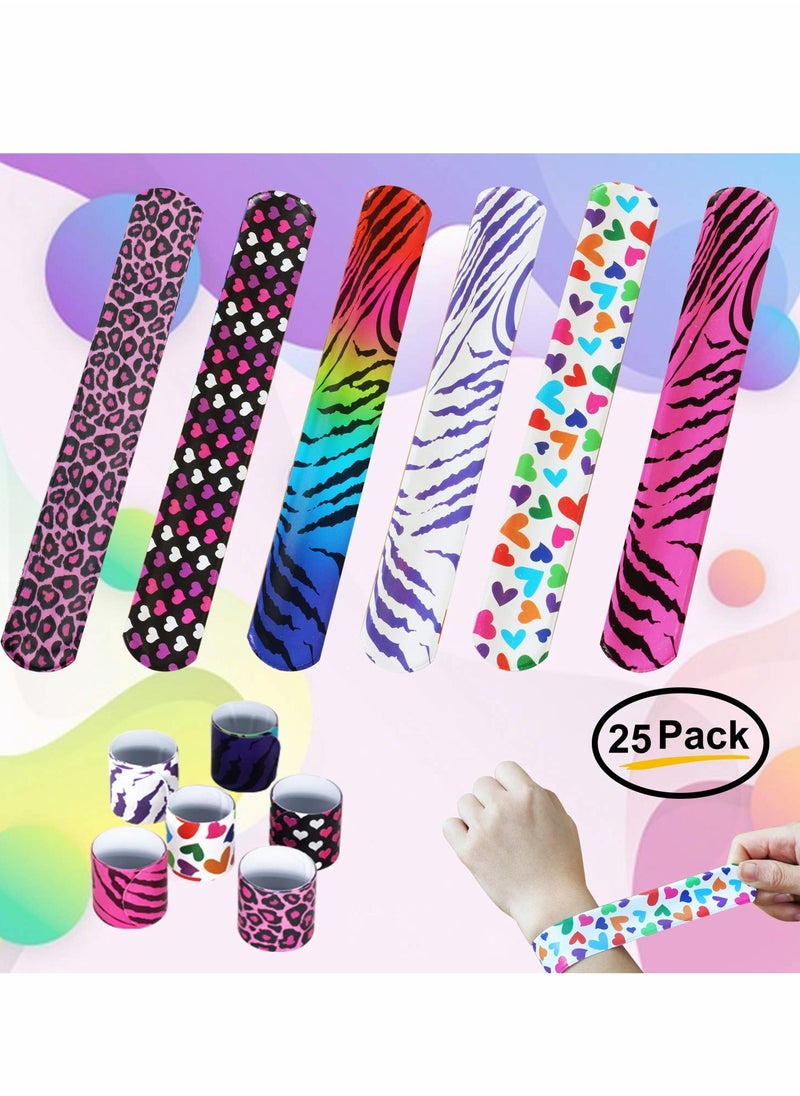 Excefore - 25 Pack Slap Bracelets, DIY Bands Party Favors for Birthday, Blank Soft Wristband School Craft Projects, Painting - Image 1