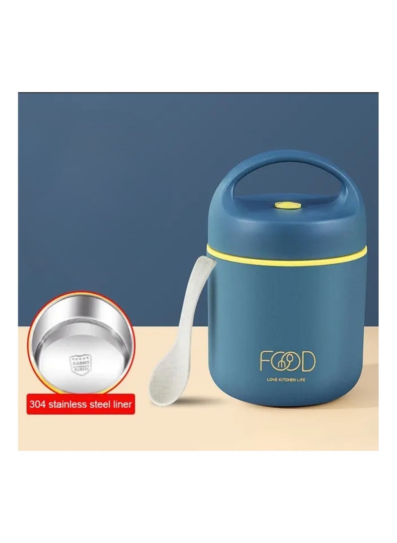 Infinity - Food Jar, Stainless Steel Soup Container, 460 ML/15.5 OZ Size, Thermal Insulated, Leakproof, For School And Work (Blue) - Image 1