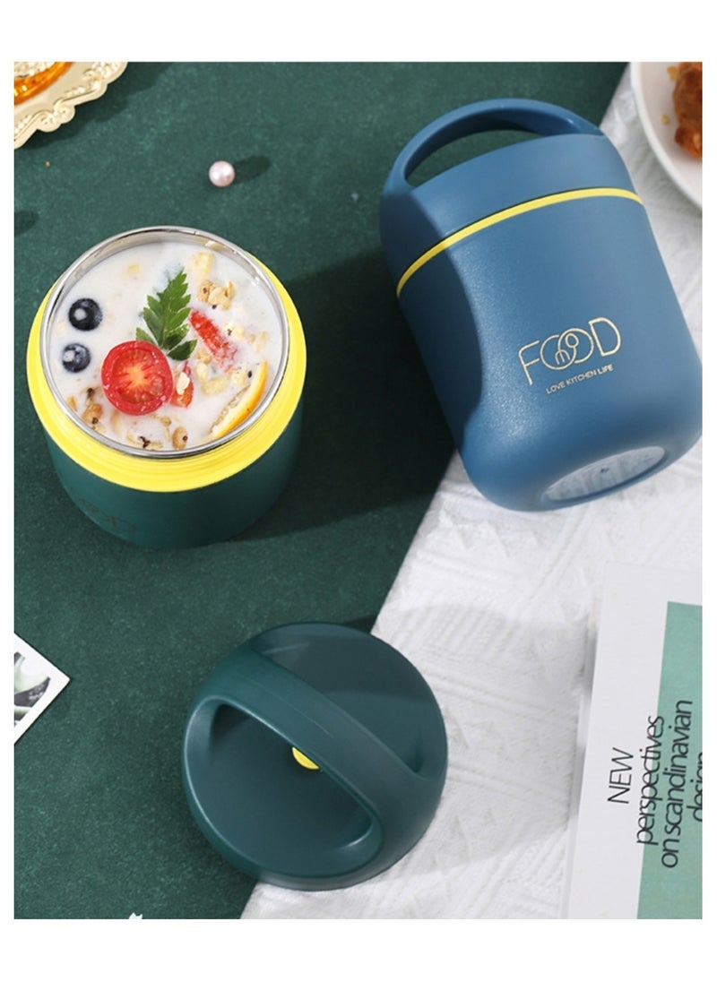 Infinity - Food Jar, Stainless Steel Soup Container, 460 ML/15.5 OZ Size, Thermal Insulated, Leakproof, For School And Work (Blue) - Image 1