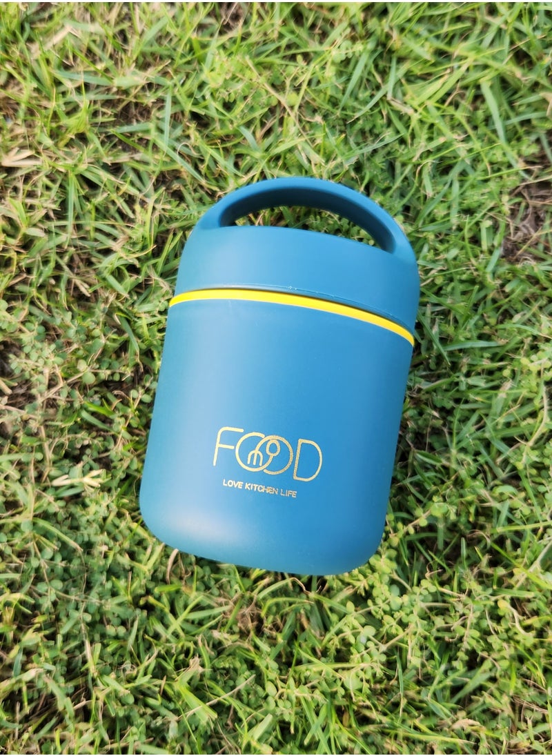 Infinity - Food Jar, Stainless Steel Soup Container, 460 ML/15.5 OZ Size, Thermal Insulated, Leakproof, For School And Work (Blue) - Image 1