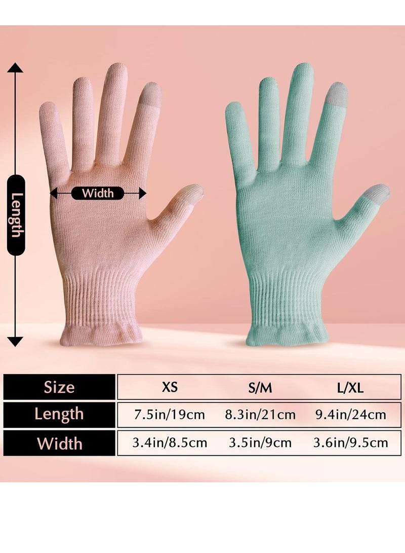 Evridwear Evridwear Moisturizing Gloves for Sleeping, Cotton Gloves with Touchscreen Fingers for Dry Hands, Eczema Gloves Overnight UV Protection Gloves for Women(6 Pair S/M, Feather Weight Pink Color)  - Image 3