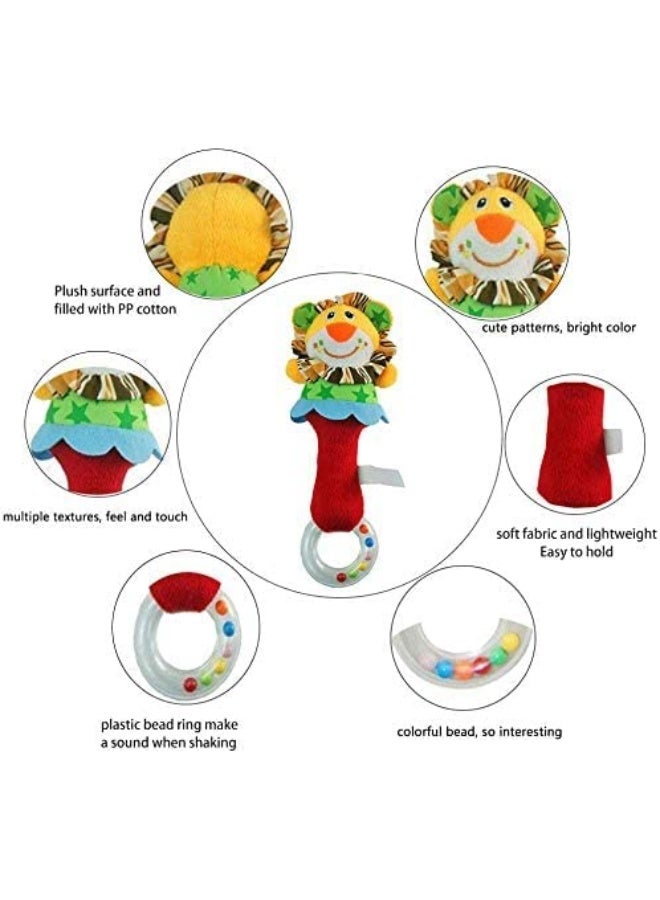 CHAFIN Baby Soft Rattles Shaker, Infant Developmental Hand Grip Baby Toys, Cute Stuffed Animal with Sound for 3 6 9 12 Months and Newborn Gift(2 Pack) - Image 5