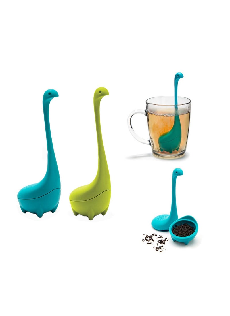Y&D - Baby Loose Leaf Tea Infuser, Cute Infuser Strainer, Leak Filter, Gifts - Long Handle Neck, Ball Body Lake Monster Silicone for Herbal - Image 1